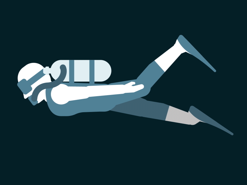 Scuba Diver aftereffects animation characater rigging illustrator vector