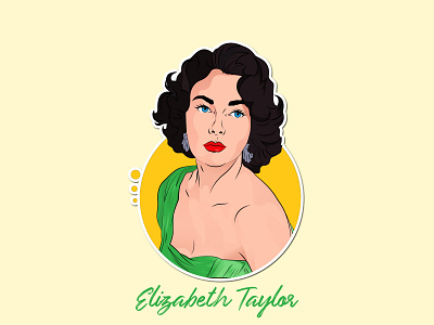 Classic vector Elizabeth Taylor cartoon classic draw elizabeth taylor illustration art vector