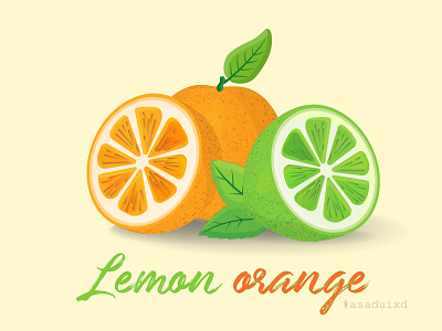 Lemon Orange asaduixd digital digital art digital painting draw dribbble illustration lemon orange sketches vector