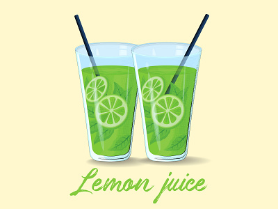 Lemon Juice asaduixd design digital art digital painting draw glass glasses illustration juice lemon lemon juice sketches vector