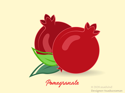 Pomegranate 2020 2020 trend asaduixd digital art digital painting draw fruit illustration pomegranate vector