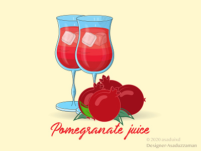 Pomegranate Juice asaduixd digital art digital painting illustration juice pomegranate red vector wine wine glass