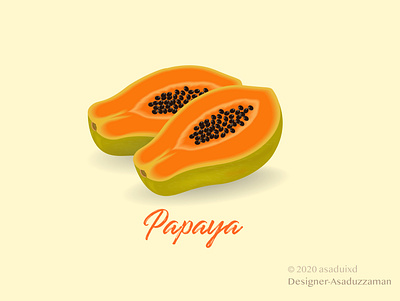 Papaya Fruits asaduixd food illustration juice papaya product product design sketches vector yummy