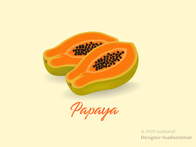 Papaya Fruits asaduixd food illustration juice papaya product product design sketches vector yummy