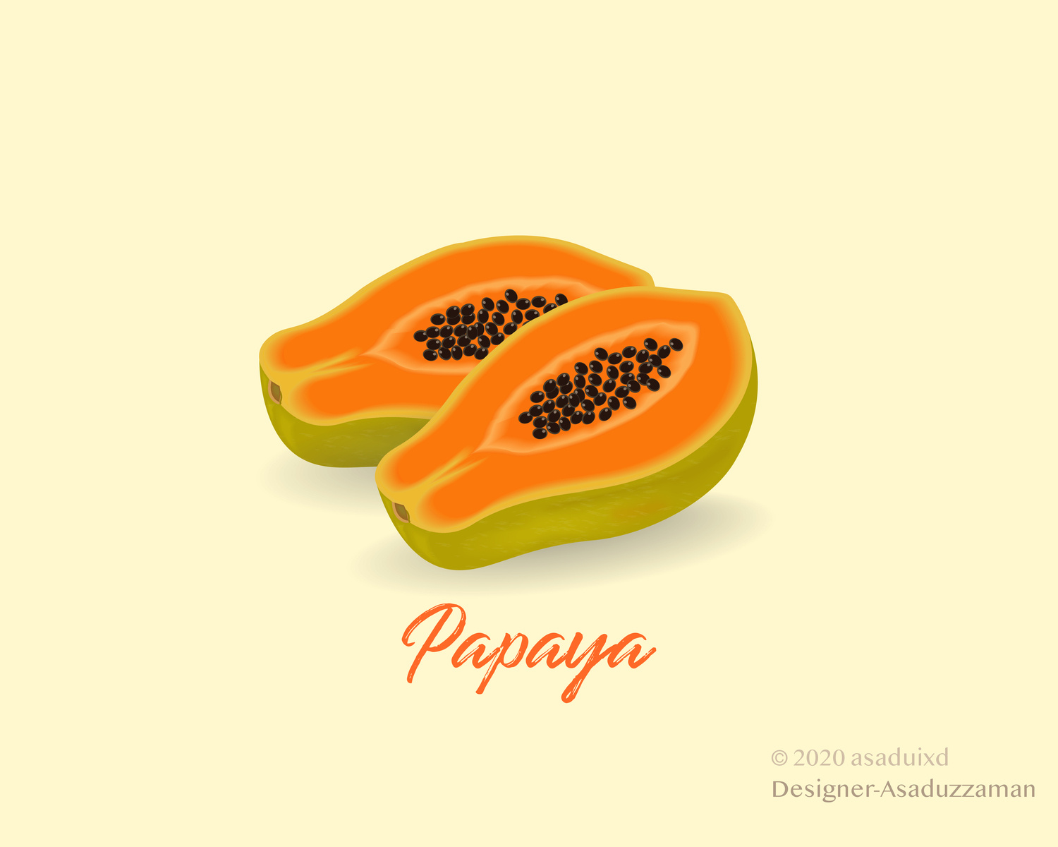 Papaya Fruits by 𝔸𝕤𝕒𝕕𝕦𝕫𝕫𝕒𝕞𝕒𝕟 on Dribbble