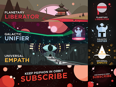 Psiphon Pro app avatar badge banner design icon illustration motion graphics ninja sci fi space wizard