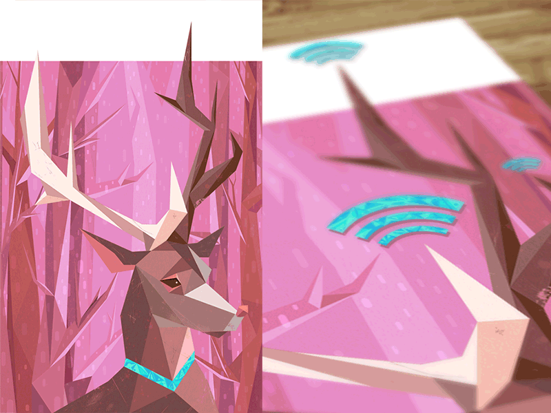 Reindeer Tracking animation christmas conceptual editorial gif holidays illustration motion graphic reindeer tracking wifi wired