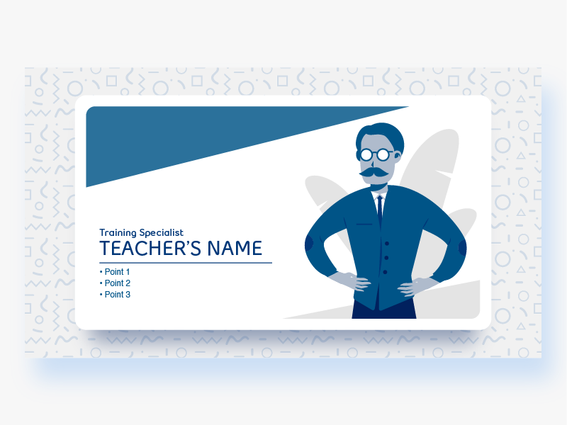 Professor modern blue glasses teacher ui professor german graphic design illustration flat vector