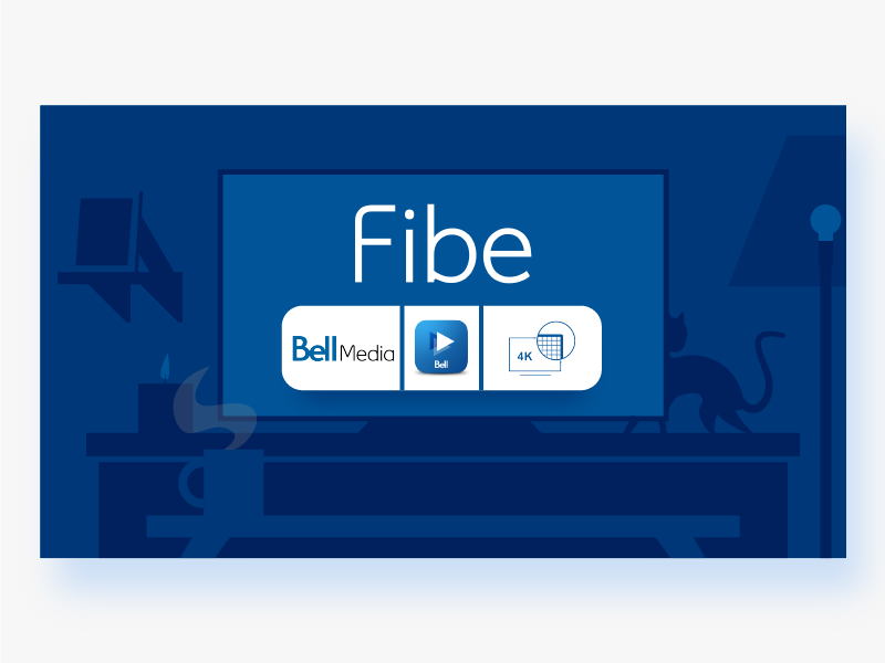Fibe TV illustrator clean minimal modern blue technology simple graphic design illustration flat vector