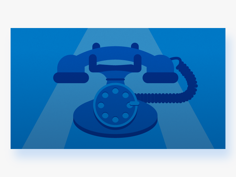 Rotary Dial Telephone illustrator clean minimal modern blue icon simple graphic design illustration flat vector