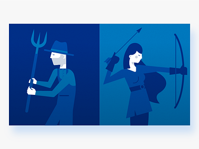 Farmer // Archer archer balloon blue design farmer flat graphic illustration illustrator modern simple vector