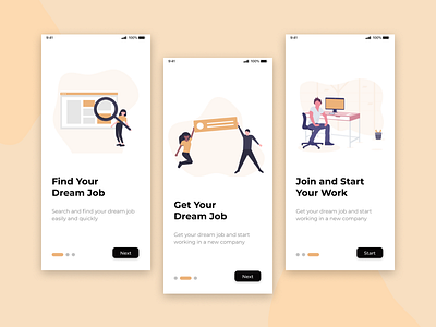 Job Seeker Illustration Onboarding App app apps design apps development apps screen design job job application job search restaurant seeker ui ux