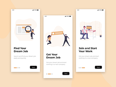 Job Seeker Illustration Onboarding App