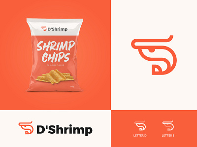 D'Shrimp - Packaging Design branding design food geometric icon logo logomark modern sea