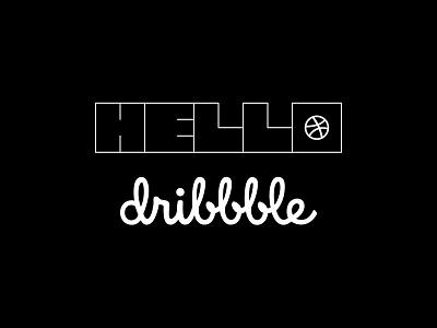 Hello Dribbble! black debut design first shot logo modern typography white