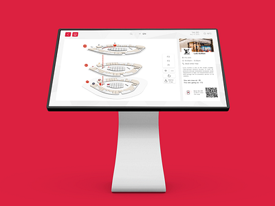 Shopping Mall 3D Way-finding system UI design 3d kiosk mall ui