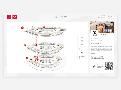 Shopping Mall 3D Way-finding system UI design 3d design kiosk mall ui ux