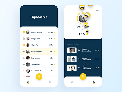 iOS App Concept app design graphics highscore ios iphone mobile price prices profile ui ux