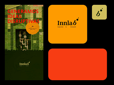 Innlab branding branding design green lab logo motion motion graphics orange poster typography
