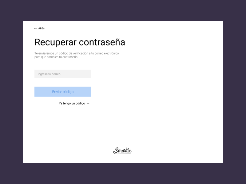 Recover password -Smartic form help recover password password-recover schools management logo dashboard
