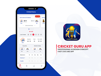 Cricket Guru Fast Live Line app art design graphic design icon logo typography ui ux vector