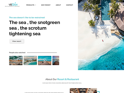 Resort & Restaurant Concept design graphic design typography ux web website