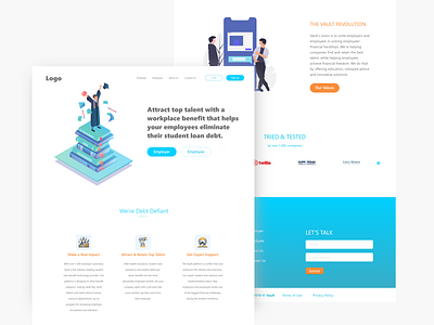 redesign landing page Vault branding design illustration ui uiux ux web design