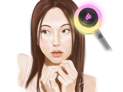 Chaeyoung (TWICE) art digital drawing fanart painting photoshop portrait sketch twice