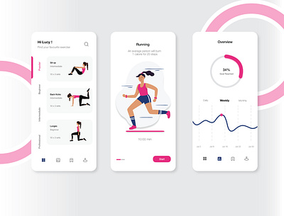 Fitness app mobile UI