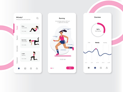 Fitness app mobile UI