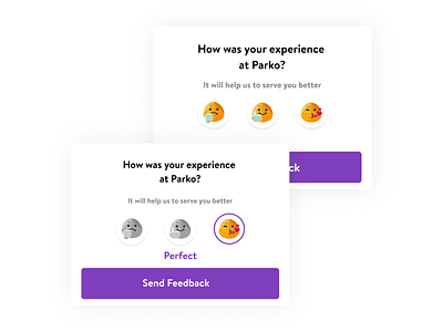 Modals - Parko mobile app