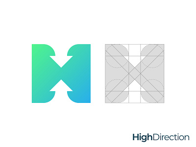 Arrows H Letter Logo Grid