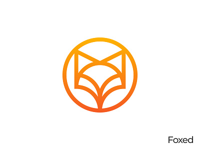 Fox Monogram Logo abstract branding business clean corporate fox fox logo gennady savinov logo design geometric logo design minimalistic minimalistic logo modern monogram orange pictogram symmetric
