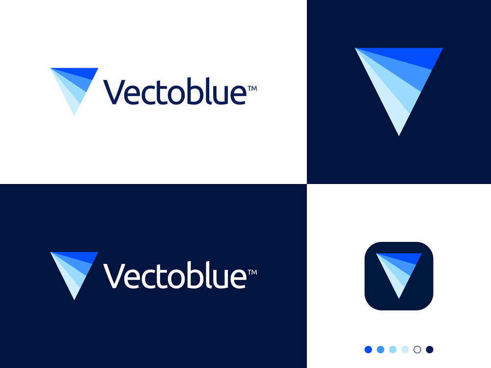 Blue V Letter Logo by Gennady Savinov on Dribbble