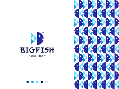 Fish Logo abstract animal logo brand branding buy logo clean creative fish logo gennady savinov logo design geometric logo design logo for sale minimalistic minimalistic logo modern sushi logo symmetric