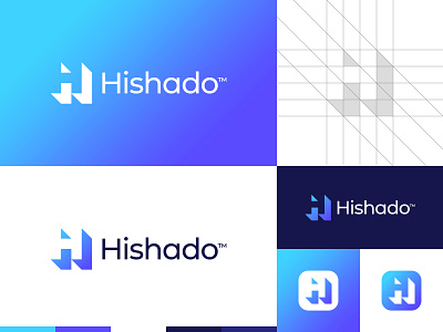 Shadow H Letter Logo abstract app logo branding buy logo clean creative logo gennady savinov logo design geometric gradient logo h letter h logo logo design logo for sale logo grid minimalistic minimalistic logo modern negative space logo professional symmetric