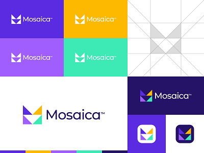 Mosaic M Letter Logo abstract app logo branding business logo buy logo clean colorful creative gennady savinov logo design geometric logo design logo grid m letter m letter logo m logo minimalistic minimalistic logo modern professional logo symmetric