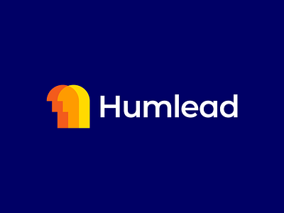 Humlead Logo abstract brand identity branding buy logo creative fresh gennady savinov logo design geometric human logo logo design minimalistic logo modern orange people logo professional logo public symmetric