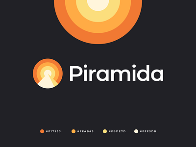 Piramida Logo abstract agency brand brand identity branding buy logo colorful creative creative logo egypt gennady savinov logo design geometric logo design modern nature orange professional pyramid sunglass travel