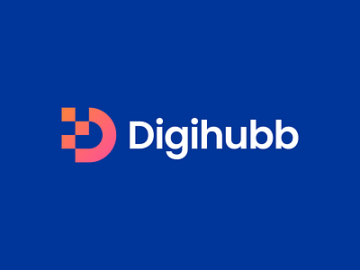 Digihubb Logo abstract brand brand indentity branding business buy logo creative d letter d logo d logomark digital gennady savinov logo design geometric gradient hub logo design marketing modern