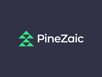 PineZaic Logo abstract brand brand identity branding business buy logo clean creative development fresh gennady savinov logo design geometric green logo design modern mosaic pine tree professional software symmetric