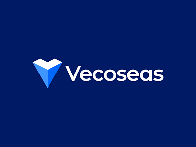 Vecoseas Logo abstract arrow blue branding buy logo delivery gennady savinov logo design geometric logistics logo design marine minimalistic logo modern ocean sea symmetric triangle v letter v logo v logomark