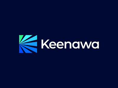 Keenawa Logo abstract blue coding community connections creative gennady savinov logo design geometric global k letter logo k logo k logomark logo design modern platform rays shade speed streams technology