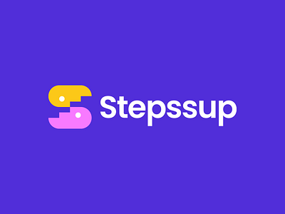 Stepssup Logo abstract buy logo collective coloful connections creative education gennady savinov logo design human kids modern peoples s letter s logo s logomark school smart stairs steps training