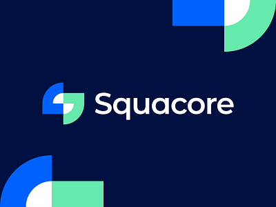 Squacore Logo abstract logo branding connect connection core digital gennady savinov logo design geometric modern overlapping pattern power s s letter s logo s logomark square strong mark synergy technology logo