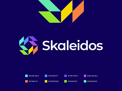 Skaleidos Logo abstract agency brand brand identity branding colorful connections creative gennady savinov logo design geometric kaleidoscope logo design modern moern professional s letter s logo s logomark studio symmetric