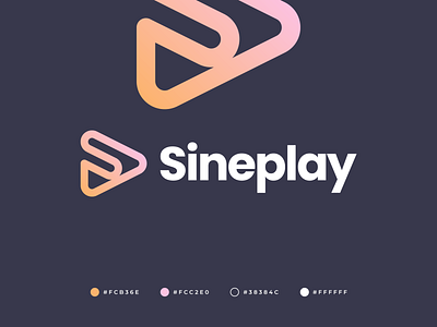 Sineplay Logo abstract brand identity branding community digital gennady savinov logo design gradient logo design media modern movie play production s letter s logo s logomark sine ui video