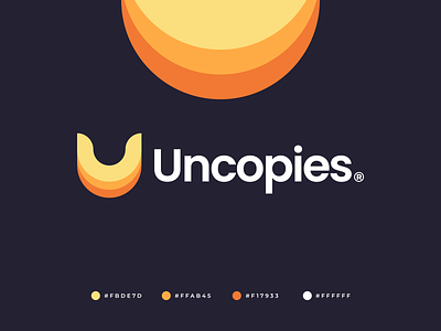 Uncopies Logo abstract branding c letter c logo community company gennady savinov logo design geometric logo design modern polygraphy logo printing sun u letter u logo u logomark