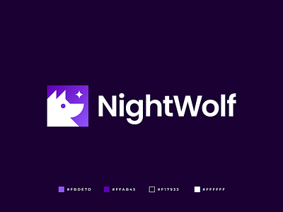 NightWolf Logo abstract animal brand branding communication creative design dog gennady savinov logo design geometric logo design modern software star wolf wolf logo