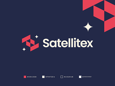 Satellitex Logo abstract branding cosmos drone gennady savinov logo design geometric logo design mars modern retro satellite space star universe vintage